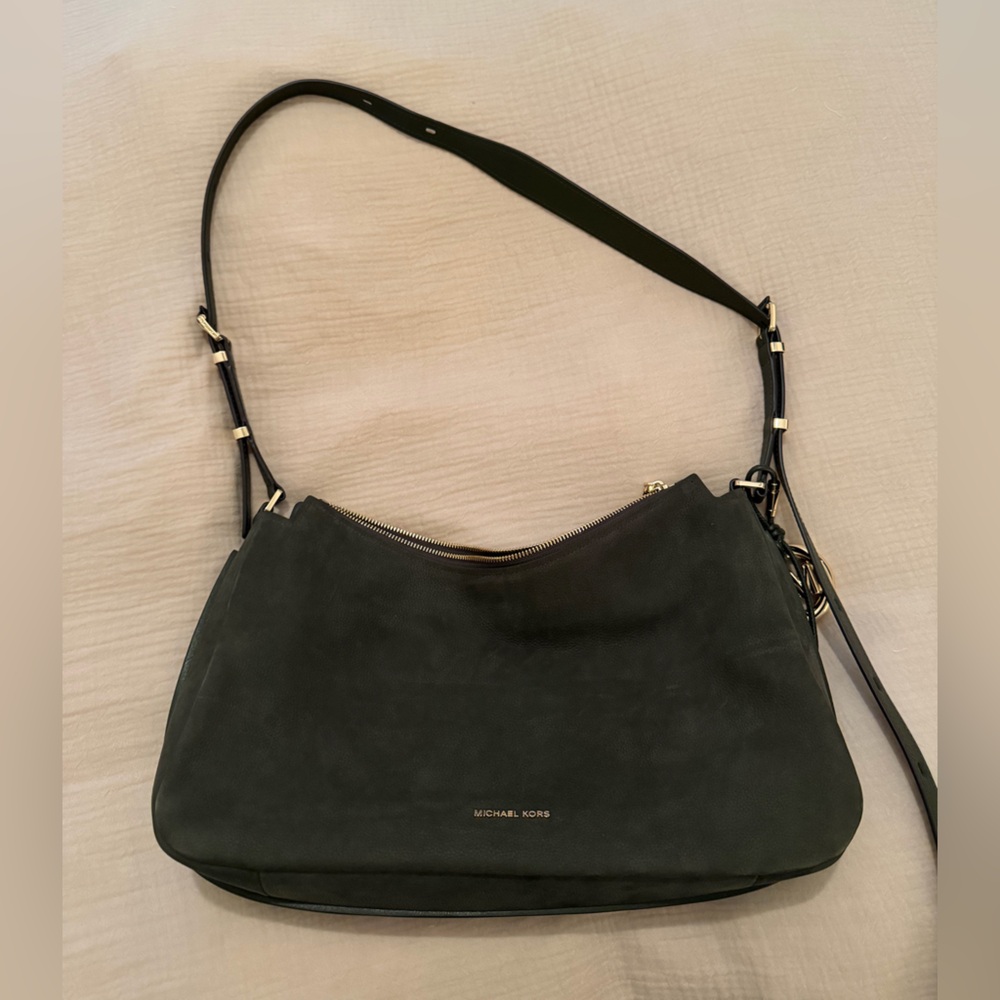 Michael Kors Nolita Convertible Leather Shoulder Bag - Ivy Green
